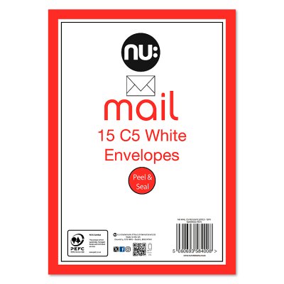 Nu Mail C5 envelopes 15 pack, imported from the UK