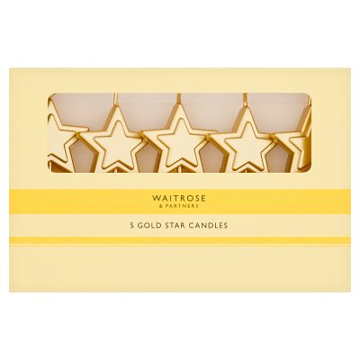 Waitrose gold star cake candles 5 pack (British brand)