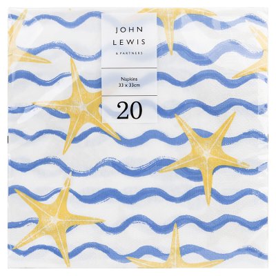John Lewis Sealife napkins 33cm 20 pack, UK version