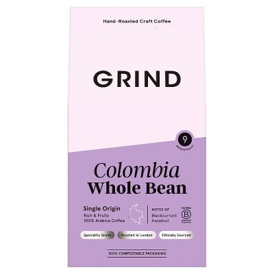 Grind single origin Colombia coffee beans 200g (British brand)