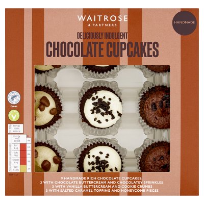 Waitrose mini chocolate cupcakes 9 pack - British product