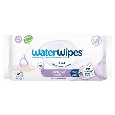 WaterWipes baby wipes Soothing Clean 60 count (British brand)