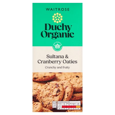 Duchy Organic sultana and cranberry oaties 150g, UK version