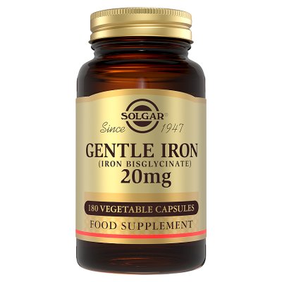Solgar Gentle Iron vegan supplement 20mg 60 capsules - British product