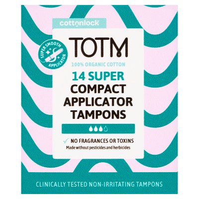 TOTM organic cotton tampons Super 14 pack (British brand)