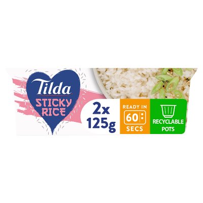 Tilda sticky rice pots 250g (British brand)
