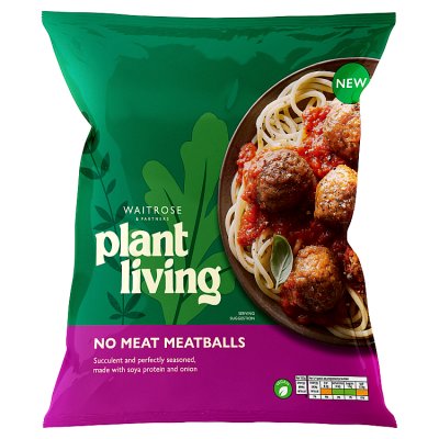 Waitrose PlantLiving No Meat Meatballs 380g, UK version
