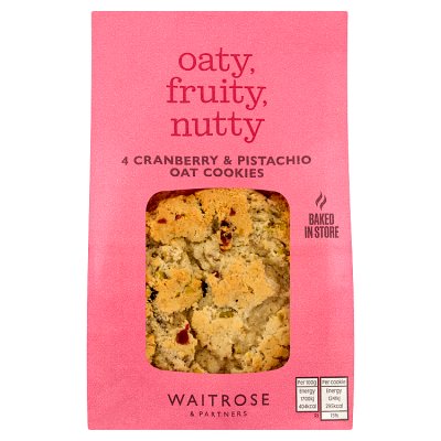 Waitrose pistachio and cranberry cookies 4 pack (British brand)