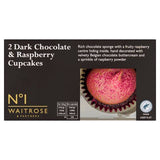 Waitrose dark chocolate and raspberry cupcakes 2 pack (British brand)