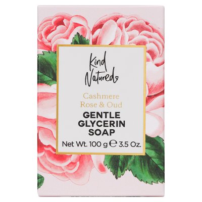 Kind Natured rose and oud glycerin soap 100g, imported from the UK