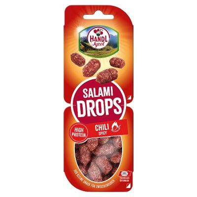 Handl Tyrol salami drops Chili 70g, UK version