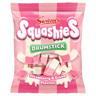 Swizzels Squashies Drumstick strawberry and cream sweets 140g (British brand)
