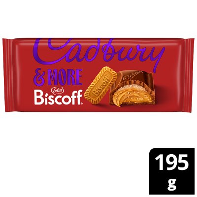 Cadbury &More Biscoff chocolate bar 195g, imported from the UK