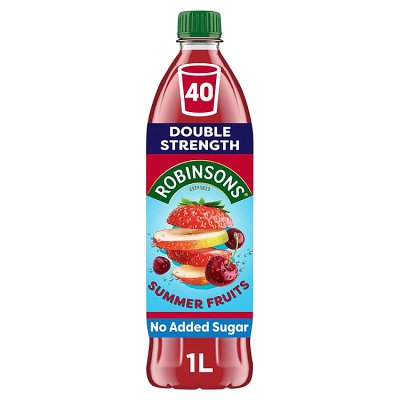 Robinsons double strength summer fruits no added sugar squash 1L (British brand)