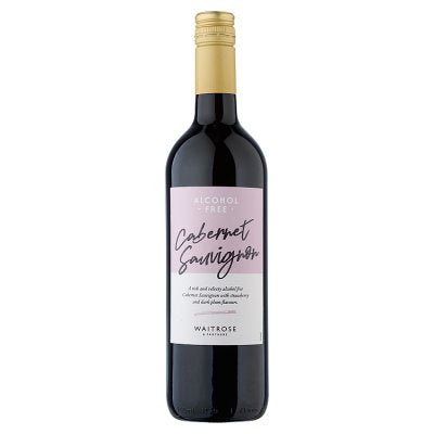 Waitrose alcohol-free wine Cabernet Sauvignon 75cl, UK version