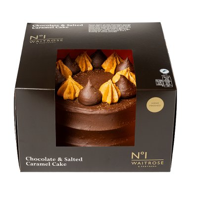 Waitrose No.1 chocolate and salted caramel celebration cake, imported from the UK
