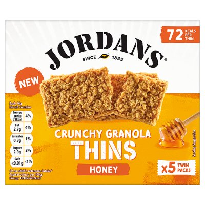 Jordans granola thins honey oat 5x32g - British product