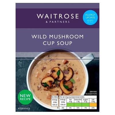 Waitrose wild mushroom cup soup 4 pack - British product