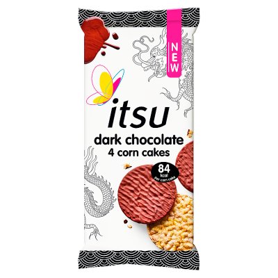 itsu dark chocolate corn cakes 68g (British brand)