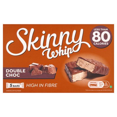 Skinny Whip Double Choc chocolate bars 5 x 20g - British product