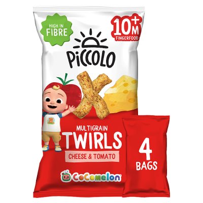 Piccolo organic multigrain twirls baby finger food 4x15g, imported from the UK