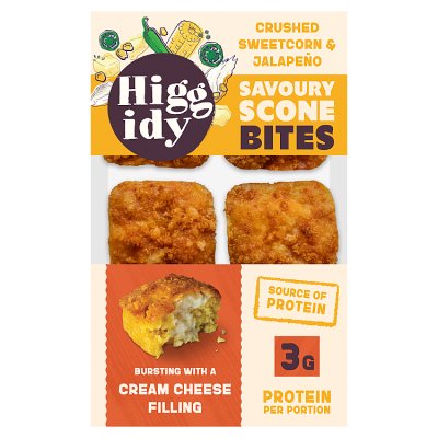 Higgidy sweetcorn jalapeno scone bites 130g (British brand)