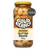 Bold Bean Co jarred Queen butter beans 570g, imported from the UK
