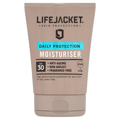 LifeJacket SPF30 moisturiser 100ml, imported from the UK
