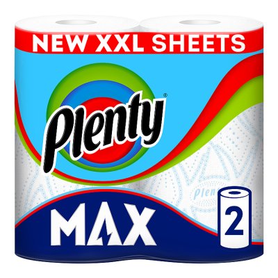 Plenty Max Performance kitchen roll 2x70 sheets, imported from the UK