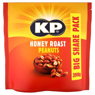 KP Honey Roast Peanuts Big Share Pack 390g, imported from the UK