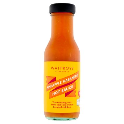 Waitrose pineapple habanero and lime sauce 250ml, imported from the UK