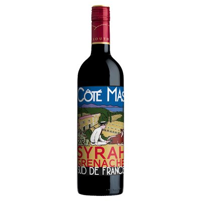 Côté Mas red wine Syrah Grenache 75cl, imported from the UK