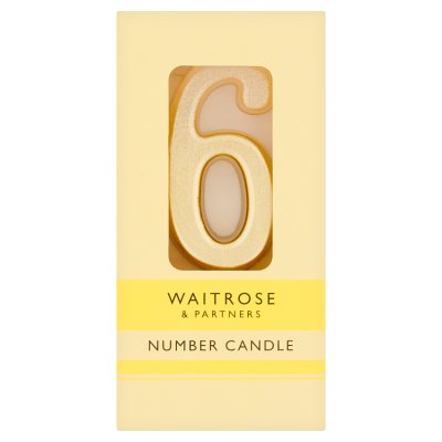 Waitrose Number 6 cake candle, size 1 each, UK version