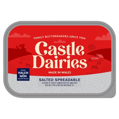 Castle Dairies salted spreadable butter 250g - British product