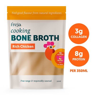 Freja rich chicken bone broth 350ml, imported from the UK