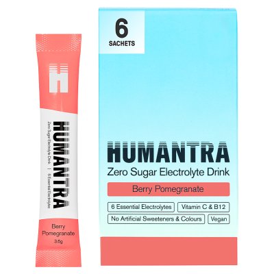 Humantra electrolyte powder berry pomegranate 6x3.5g (British brand)