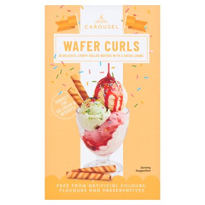 Carousel wafer curls with cocoa lining 20 pack - British product