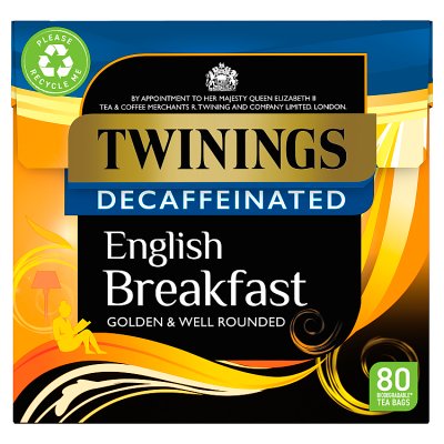 Twinings English Breakfast decaffeinated tea 80 bags, UK version
