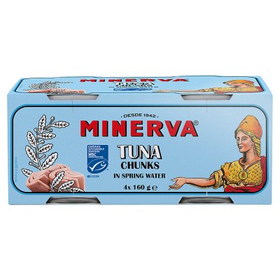 Minerva tuna chunks in spring water 4x160g - British product