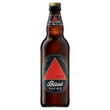 Bass 500ml beer bottle with red triangle logo, British product