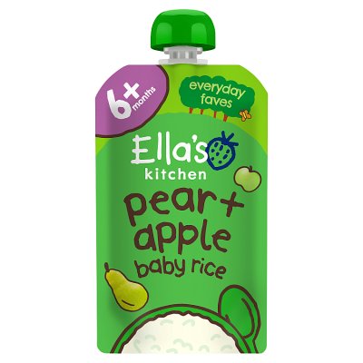 Ella's Kitchen baby food pear apple rice 120g, imported from the UK