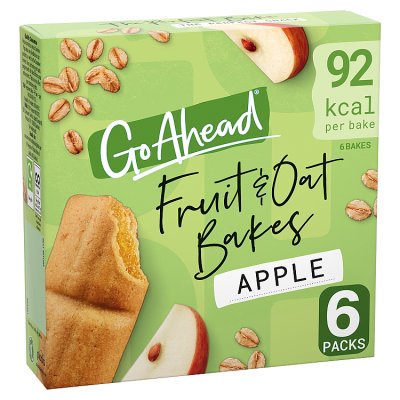 Go Ahead fruit and oat bakes apple 6x25g, imported from the UK