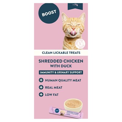 Boost cat lickable treat duck 5x15g - British product