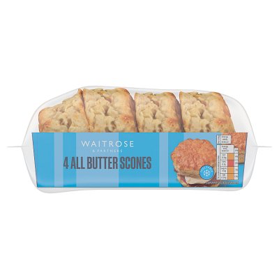 Waitrose all butter scones 4 pack, imported from the UK