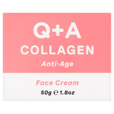 Q+A collagen face cream 50ml, vegetarian formula, UK version