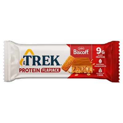 TREK protein flapjack Lotus Biscoff bar 50g (British brand)