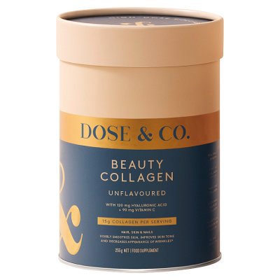 Dose and Co beauty collagen powder unflavoured 255g, imported from the UK