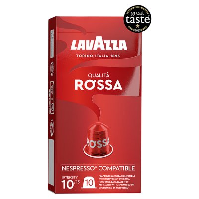 Lavazza Qualità Rosso coffee capsules 57g, imported from the UK