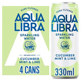 Aqua Libra sparkling water cucumber mint and lime 4x330ml (British brand)