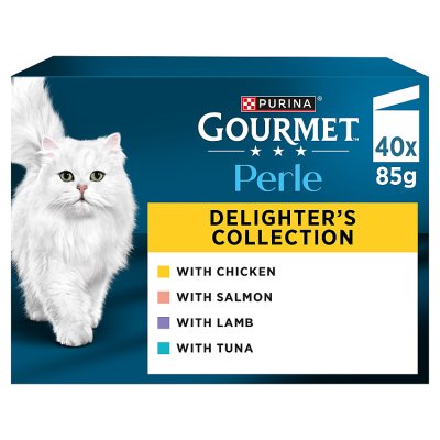 Gourmet Perle cat food Delighters in Gravy 40x85g, imported from the UK